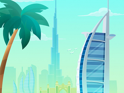 Dubai dubai illustration landscape