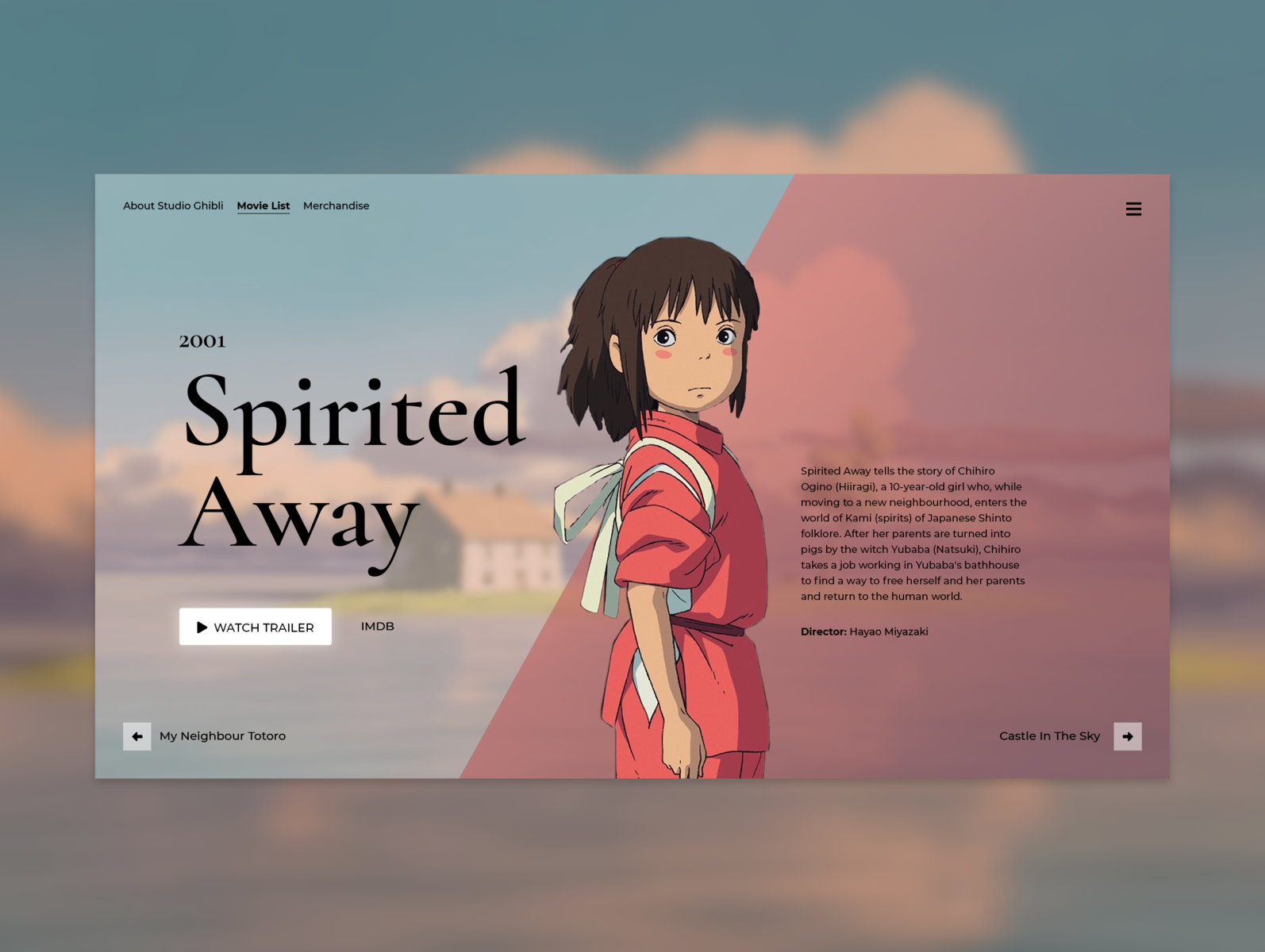 Studio Ghibli Movie Website By Femke H On Dribbble