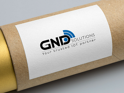 Logo of GND Solutions. internet of things logo. technology