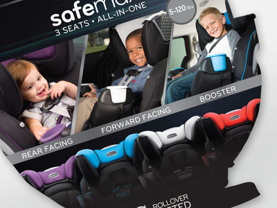 Safemax Handout baby carseat design die cut indesign layout postcard print print ad