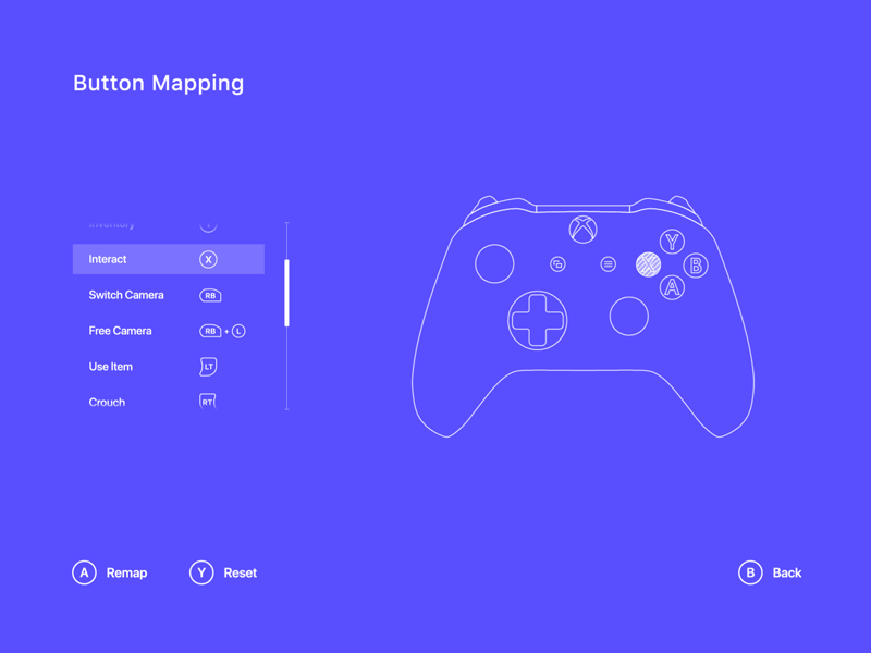 Button Mapping animation design game keybinding mapping simplicity ui vector xbox