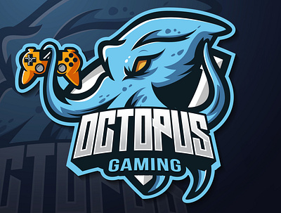 Octopus mascot esport logo gaming animation art branding clean design icon identity illustration logo vector