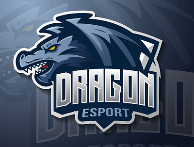 Dragon esport logo art branding clean design icon identity illustration illustrator logo vector