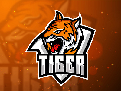 Tiger mascot esport logo branding design esport esport logo identity illustration illustrator logo tiger vector