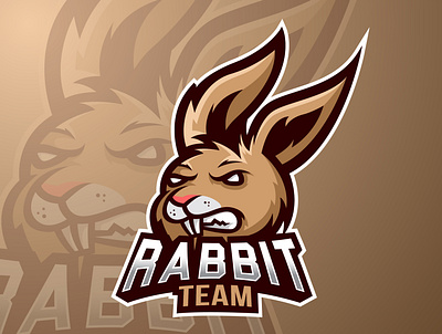 rabbit mascot esport logo art branding design esport esport logo identity illustration illustrator logo rabbit vector