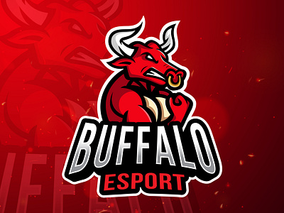 Buffalo mascot esport logo