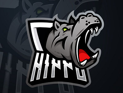 hippo mascot logo esport branding design esport esport logo hippo identity illustration logo mascot vector