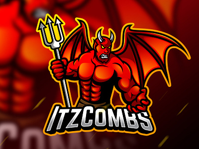 itzcombs devil mascot logo esports branding design esport esport logo gaming illustration illustrator logo mascot vector