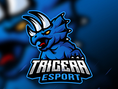 Tricera mascot logo esports branding design esport esport logo gaming illustration illustrator logo mascot vector