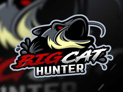 big cat hunter mascot logo design esport esport logo game gaming identity illustration illustrator logo mascot vector