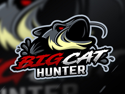 big cat hunter mascot logo