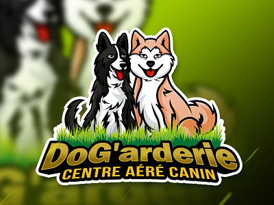 two dog mascot logo