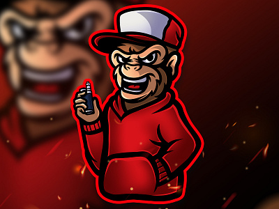 monkey vape mascot logo