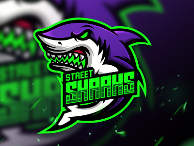 street sharks mascot logo branding design esport esport logo illustration illustrator logo ui ux vector
