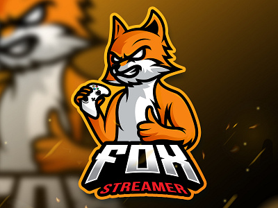 Fox streamer mascot logo animation branding design esport esport logo graphic design illustration illustrator logo motion graphics ux vector