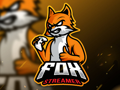 Fox streamer mascot logo