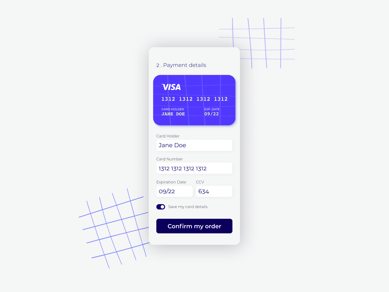 Daily UI #002 - Credit card checkout form by Cécile Dezy on Dribbble