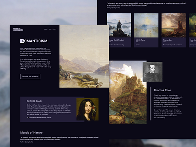 Daily UI #003 - Landing page daily ui dailyui dailyui 003 dailyuichallenge dark theme design figma landing page museum romanticism