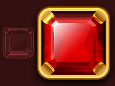 not an iOS7 icon crystal gem gold icon ios ipad iphone jewelry ruby