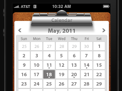 Interview app v.3 app calendar interface ios iphone