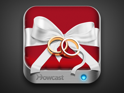 Howcast Wedding App Icon icon ios ipad iphone ribbon ring wedding