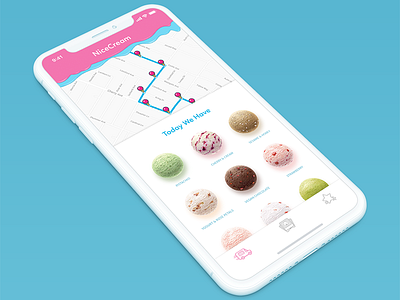 Ice Cream App app ice cream interface ios iphone x mobile ui ux