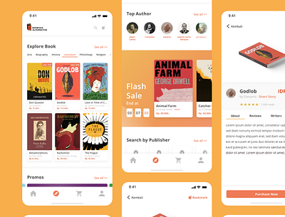 Bookova Mobile User Interface Design book art literature mobile mobile ui mobileapp movie app uidesign uiux