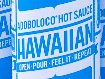 Adoboloco Hawaiian adoboloco fbi from big island hawaiian hot sauce hotsauce maui packaging typography