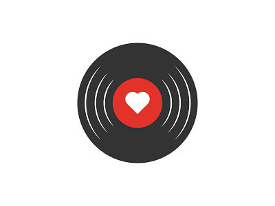 Music Love Logo branding design flat icon identity logo minimal vector