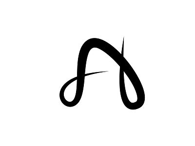 A Logo a design flat handletters illustrator letter logo minimal type typography vector