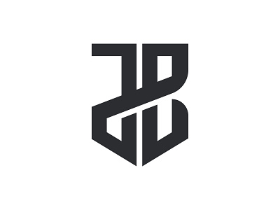 JB Logo bold branding design geometic identity illustrator letter logo shield type vector