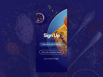 Sign Up restaurant app uidesign
