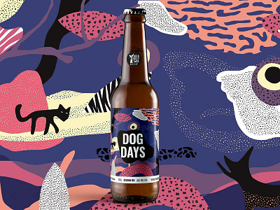 Dog days beer beer beer branding branding design illustration label label design label packaging package packaging