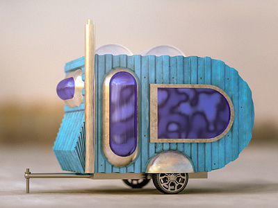 36 days of type - D 36 days of type caravan cgi cinema 4d illustration letter d physical realism render type