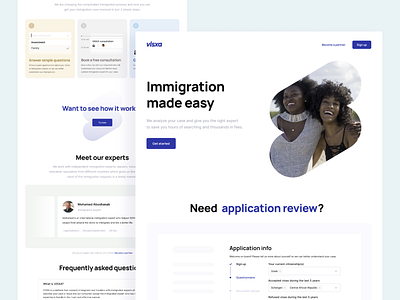 VISXA landing page