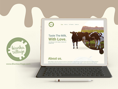 Bianka Village - Dairy Website graphic design ui