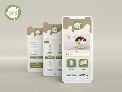 Bianka Village - Dairy Company Application graphic design ui