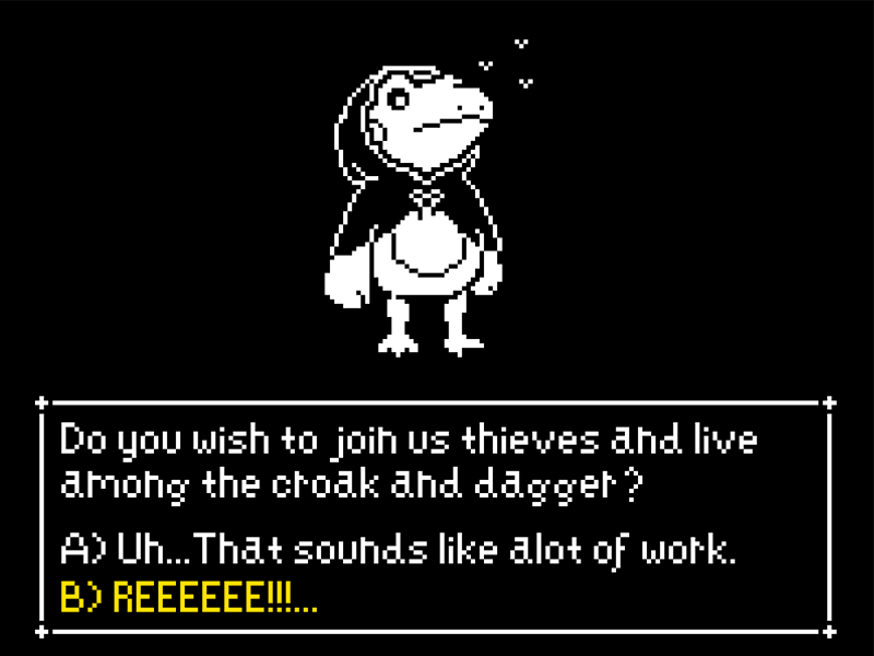 Croak and Dagger cloak cloak and dagger croak dagger frog guild inspired thief undertale