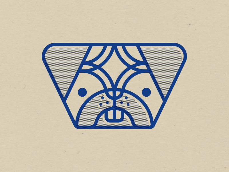 Geometric Ugly Pup offset screen print face animal dog geometric puppy pup pug