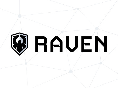 Raven Concept Logo bird crest logo raven refined shield surveillance tech