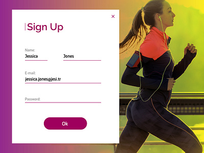 Start the day with sport - Sign Up app design flat illustration minimal typography ui ux web website