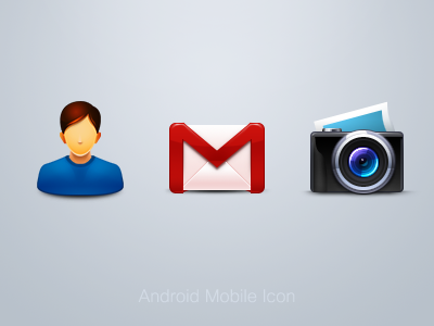 Mobile Icon camera contact gmail icon mobile