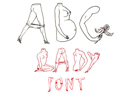 Nekkedladyfont hand lettering naked ladies