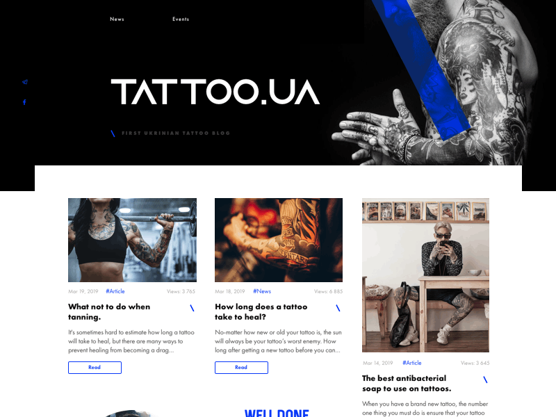 Tattoo Blog Concept blog concept design icon interface typography ui ui ux ux ui design web