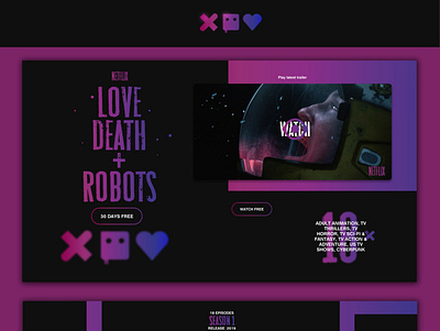 LoveDeathRobots site design ui ux web