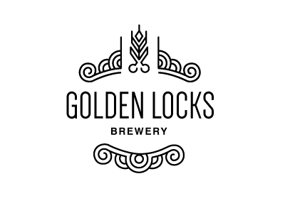Golden Locks Brewery Logo beer brand branding brewery golden golden locks line work locks logo