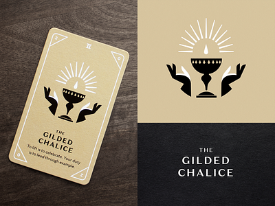 KNOCK Tarot | The Gilded Chalice card chalice cup drop foil foil stamp glow hands illustration magic mystic playing card tarot tarot card