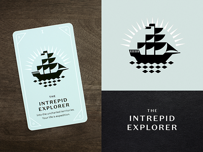 KNOCK Tarot | The Intrepid Explorer boat card explore explorer flag playing card sails ship tarot tarot card water waves