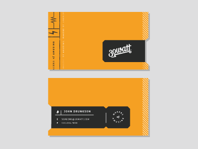 30 Watt Business Cards watt business card business cards 30 amusing orange sticker lightning bolt