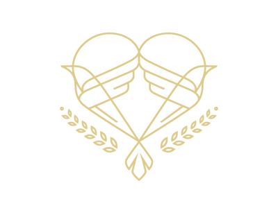 Let there be peace doves gold heart leaves line art monoline olive branches peace positivity